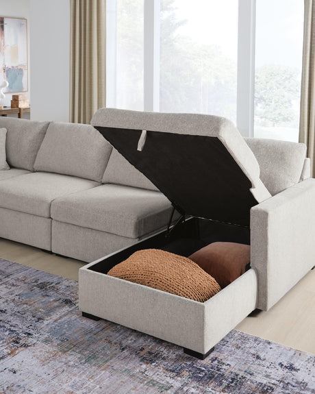 ModMax Luxe Flint 4-Piece Double Storage Chaise Sectional from Ashley Furniture - Luna Furniture