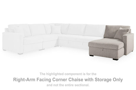 ModMax Luxe Flint Right-Arm Facing Corner Chaise with Storage from Ashley - Luna Furniture