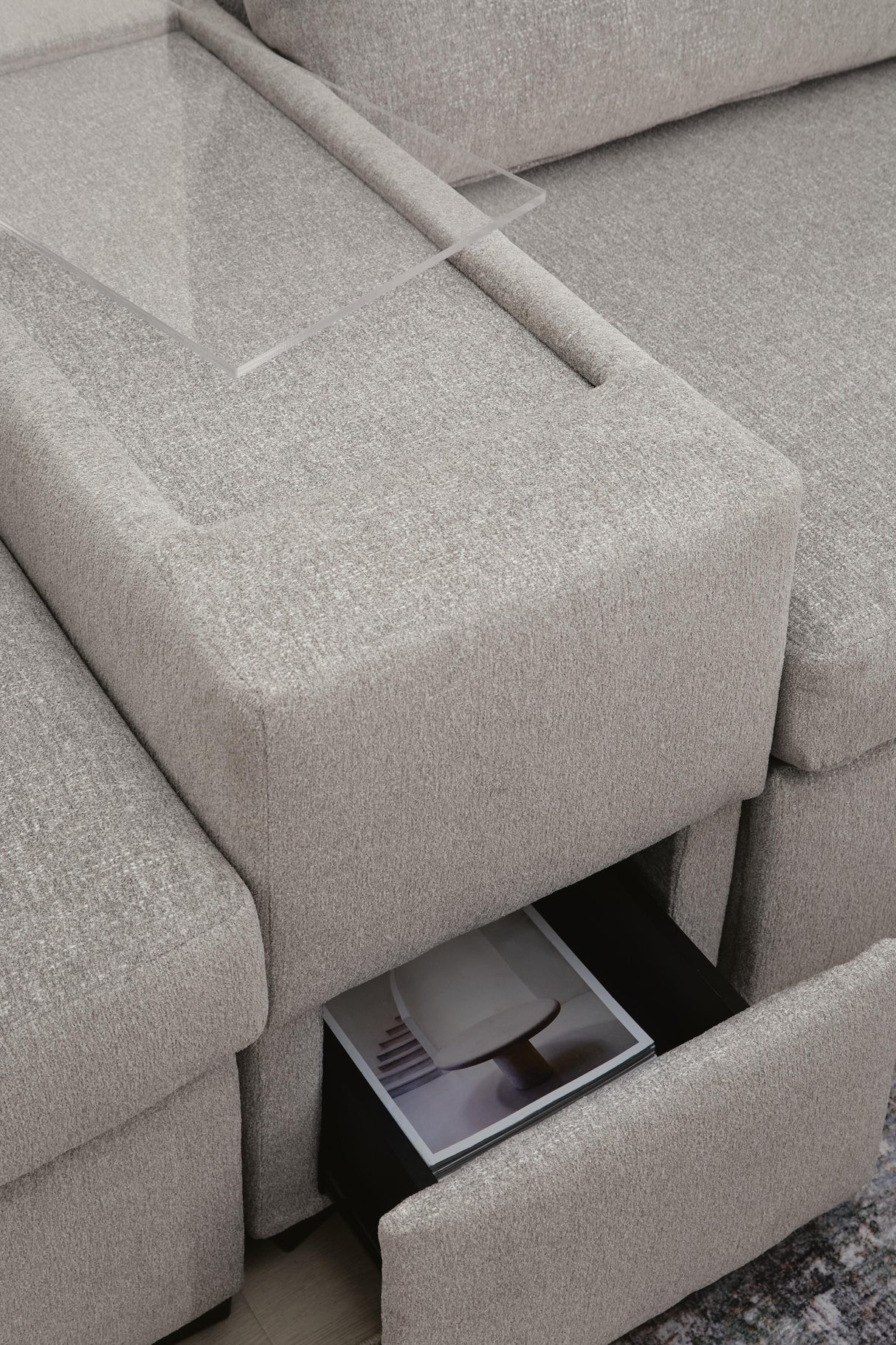 ModMax Luxe Flint 5-Piece Double Chaise Sectional with Storage Consoles from Ashley - Luna Furniture