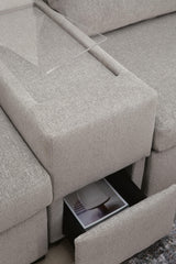 ModMax Luxe Flint 5-Piece Double Chaise Sectional with Storage Consoles from Ashley - Luna Furniture
