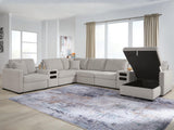 ModMax Luxe Flint 8-Piece Sectional with Storage Chaise and Audio Consoles from Ashley - Luna Furniture