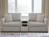 ModMax Luxe Flint 3-Piece Sectional Loveseat with Audio Console from Ashley - Luna Furniture