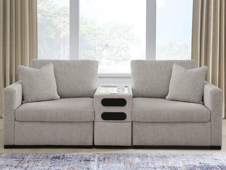 ModMax Luxe Flint 3-Piece Sectional Loveseat with Audio Console from Ashley - Luna Furniture