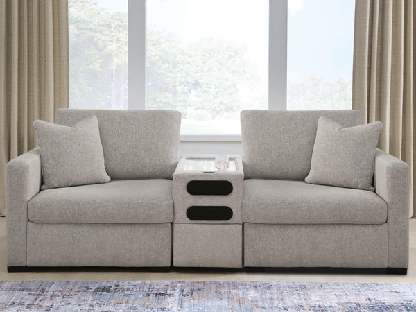 ModMax Luxe Flint 3-Piece Sectional Loveseat with Audio Console