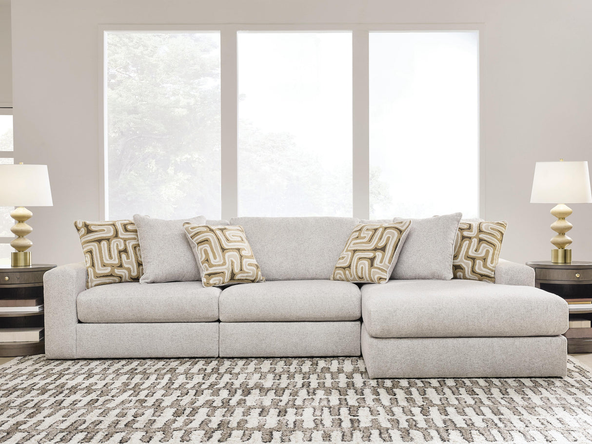 Kestrie Feathered 3-Piece Sectional Sofa RAF Chaise from Ashley - Luna Furniture