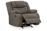First Base Gunmetal Reclining Sofa, Loveseat and Recliner from Ashley - Luna Furniture