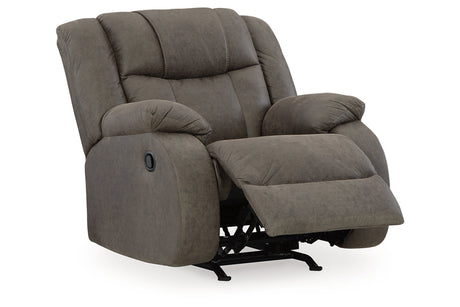 First Base Gunmetal Reclining Sofa, Loveseat and Recliner from Ashley - Luna Furniture