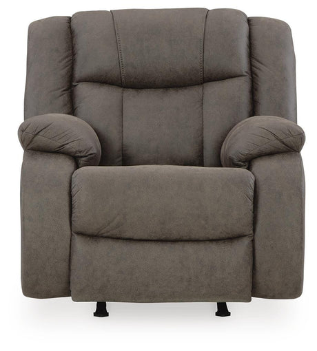 First Base Gunmetal Reclining Sofa, Loveseat and Recliner from Ashley Furniture - Luna Furniture