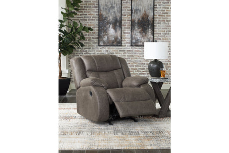 First Base Gunmetal Reclining Sofa, Loveseat and Recliner from Ashley - Luna Furniture