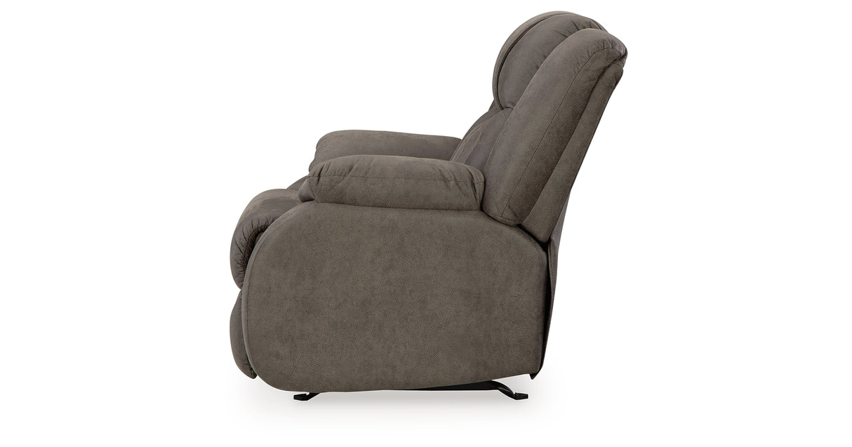 First Base Gunmetal Recliner from Ashley - Luna Furniture