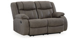 First Base Gunmetal Reclining Loveseat from Ashley - Luna Furniture