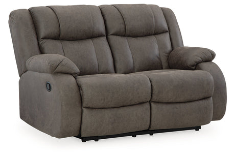 First Base Gunmetal Reclining Sofa, Loveseat and Recliner from Ashley - Luna Furniture