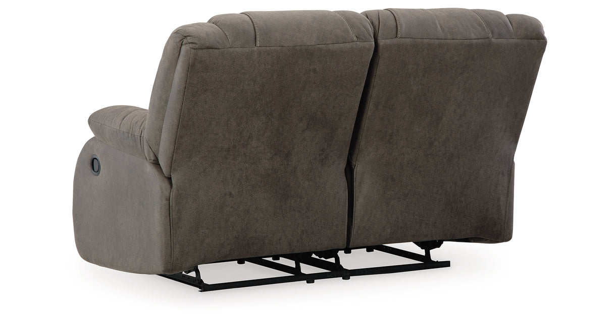 First Base Gunmetal Reclining Loveseat from Ashley - Luna Furniture