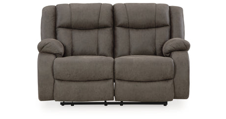 First Base Gunmetal Reclining Loveseat and 2 Recliners from Ashley Furniture - Luna Furniture