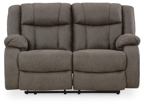 First Base Gunmetal Reclining Sofa, Loveseat and Recliner from Ashley Furniture - Luna Furniture