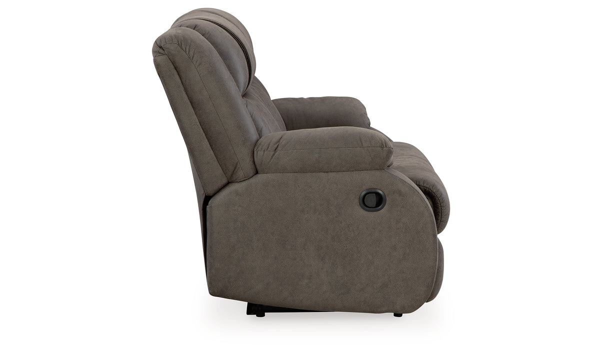 First Base Gunmetal Reclining Loveseat from Ashley - Luna Furniture