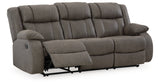 First Base Gunmetal Reclining Sofa, Loveseat and Recliner from Ashley Furniture - Luna Furniture