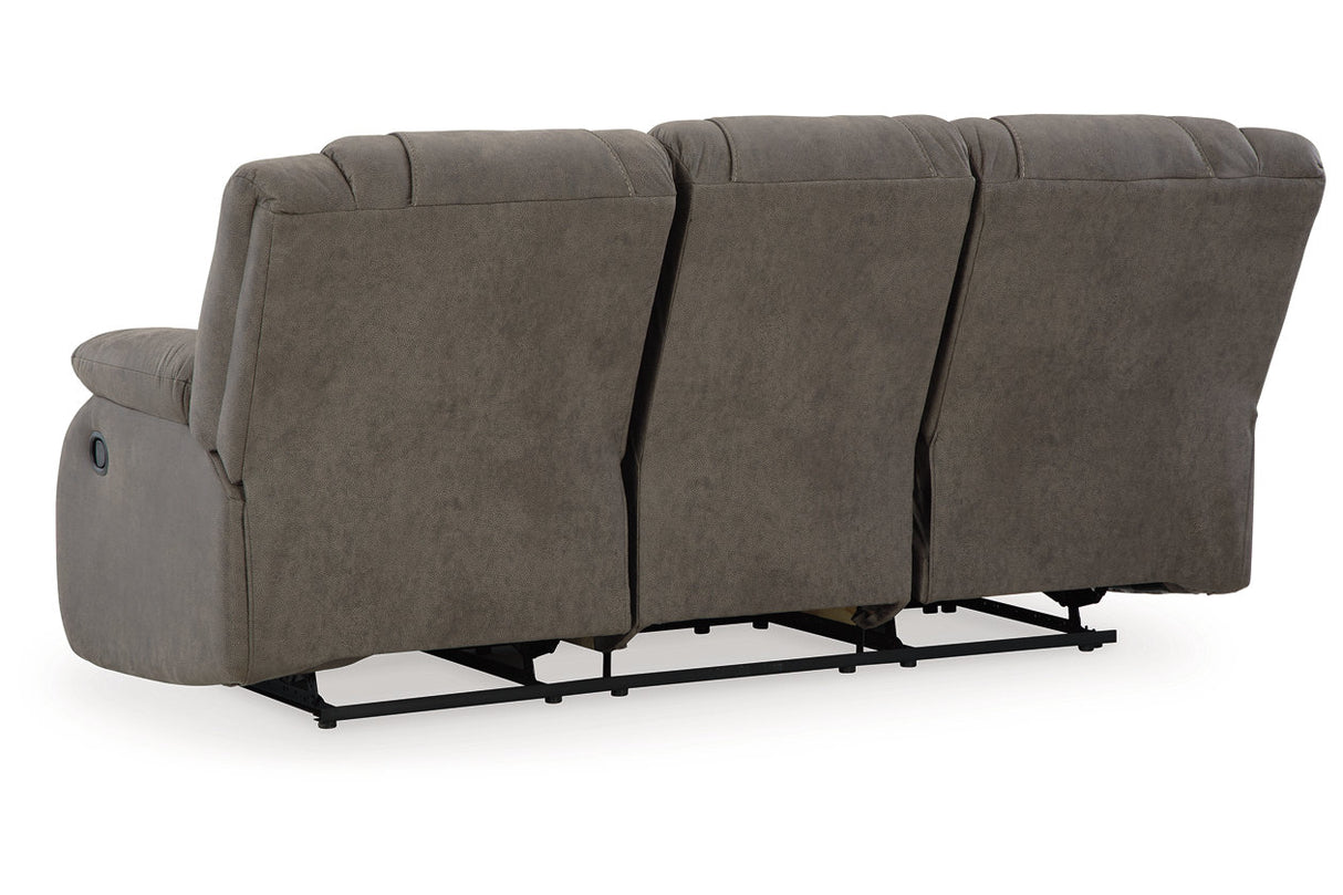 First Base Gunmetal Reclining Sofa, Loveseat and Recliner from Ashley - Luna Furniture