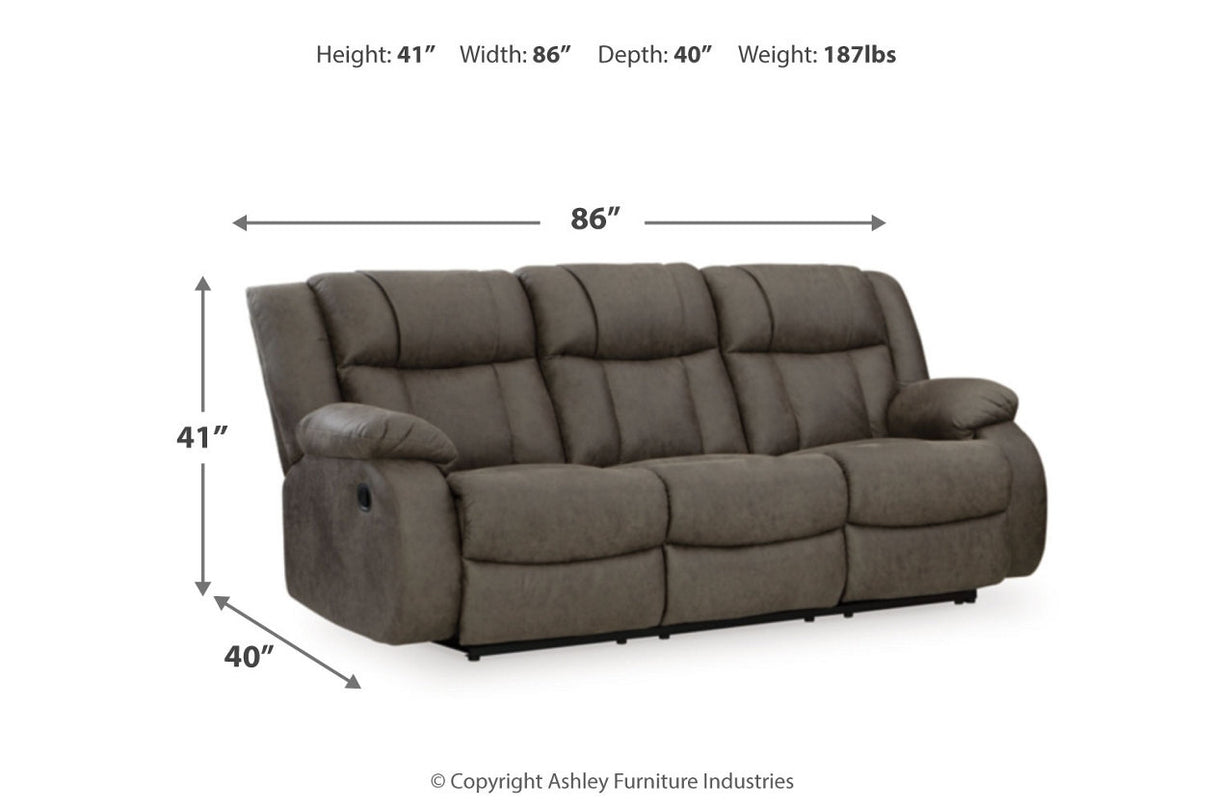 First Base Gunmetal Reclining Sofa, Loveseat and Recliner from Ashley - Luna Furniture