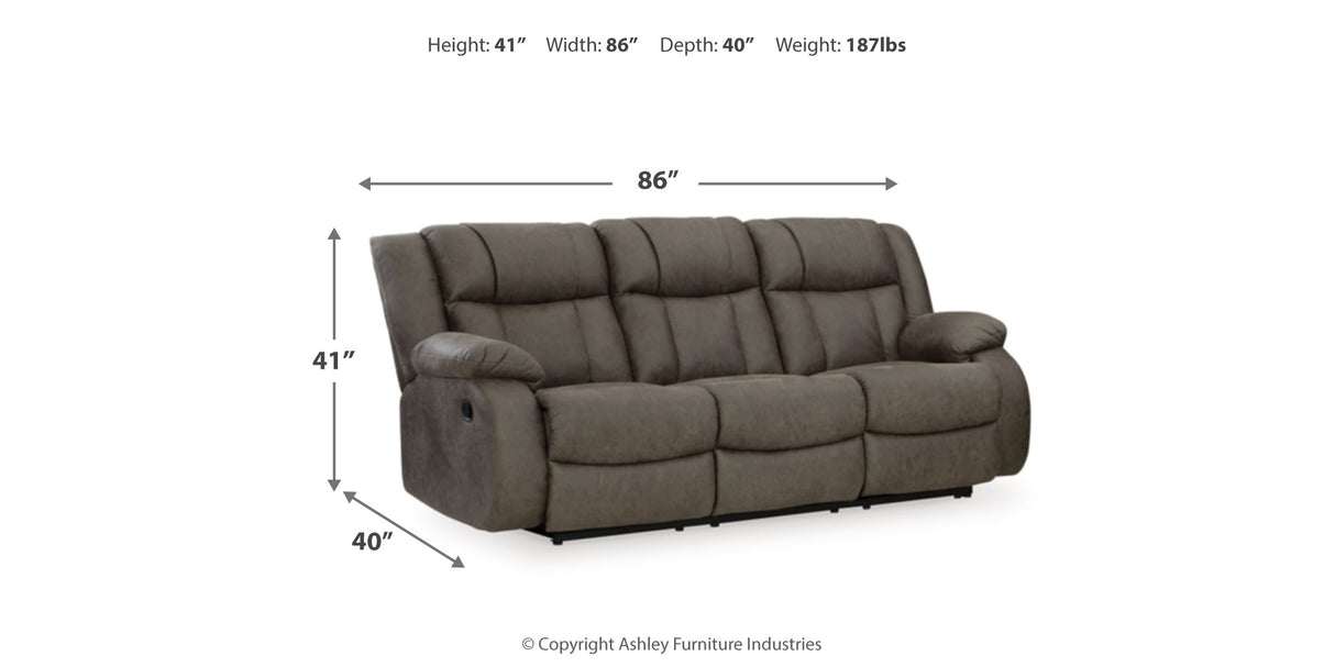 First Base Sofa, Loveseat and Recliner in Gunmetal from Ashley - Luna Furniture