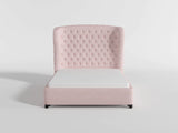 Cameo Pink Full Upholstered Wingback Bed from Homelegance - Luna Furniture