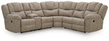 Pearce-Pike Birch 3-Piece Reclining Sectional with Console from Ashley Furniture - Luna Furniture