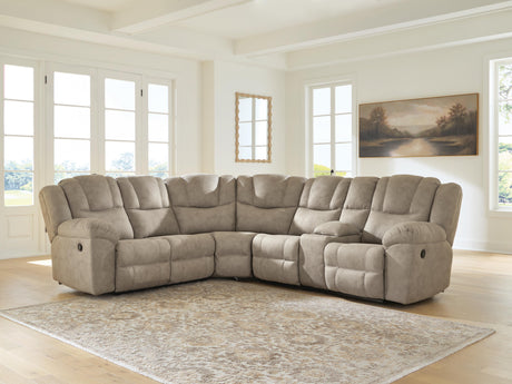 Pearce-Pike Birch 3-Piece Reclining Sectional with Console from Ashley - Luna Furniture