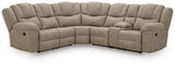 Pearce-Pike Birch 3-Piece Reclining Sectional with Console from Ashley - Luna Furniture