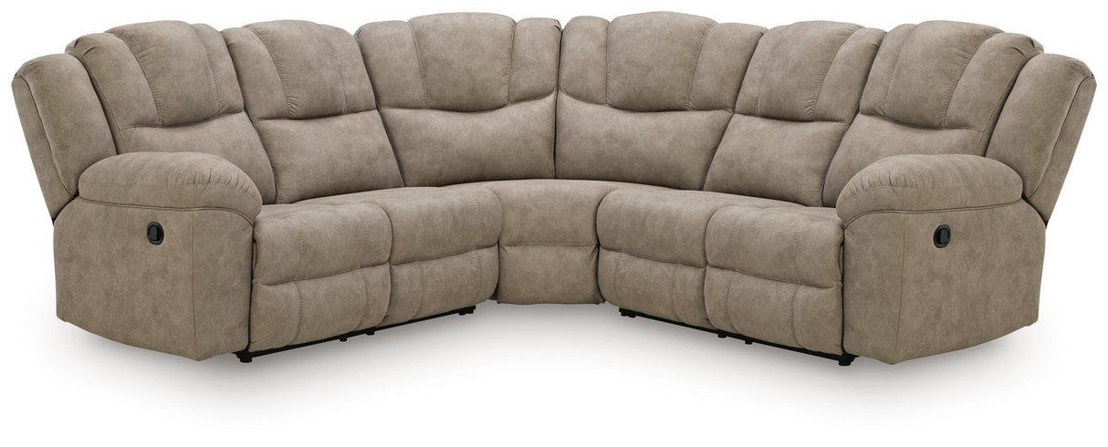 Pearce-Pike Birch 3-Piece Reclining Sectional from Ashley Furniture - Luna Furniture