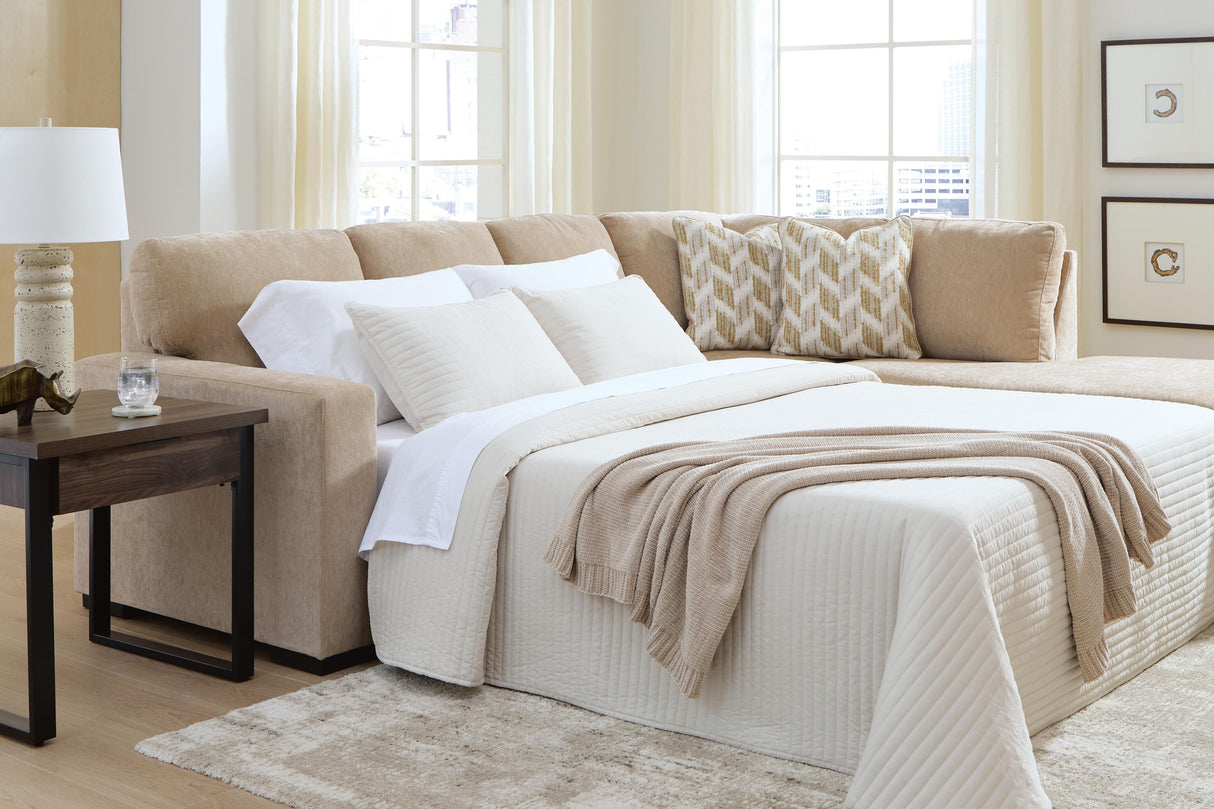 Bridgepoint Almond 2-Piece Sleeper Sectional with Chaise from Ashley - Luna Furniture