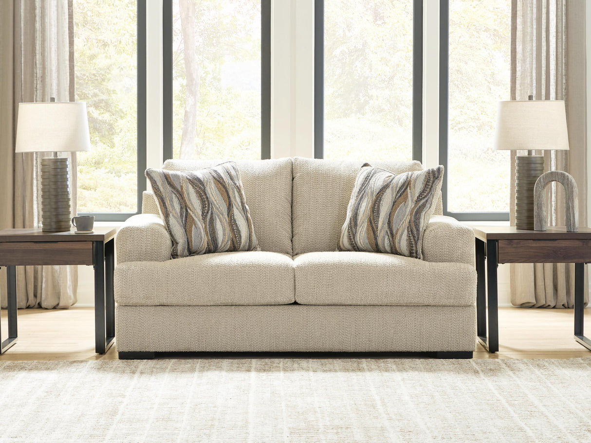 Lofwood Oatmeal Loveseat from Ashley - Luna Furniture