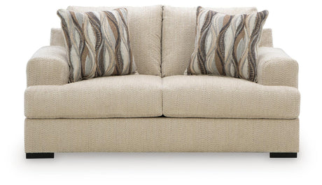 Lofwood Oatmeal Loveseat from Ashley - Luna Furniture