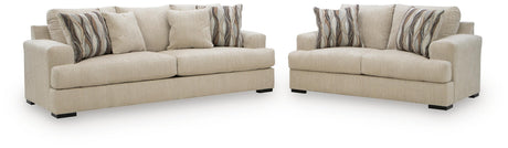 Lofwood Oatmeal Sofa and Loveseat from Ashley - Luna Furniture