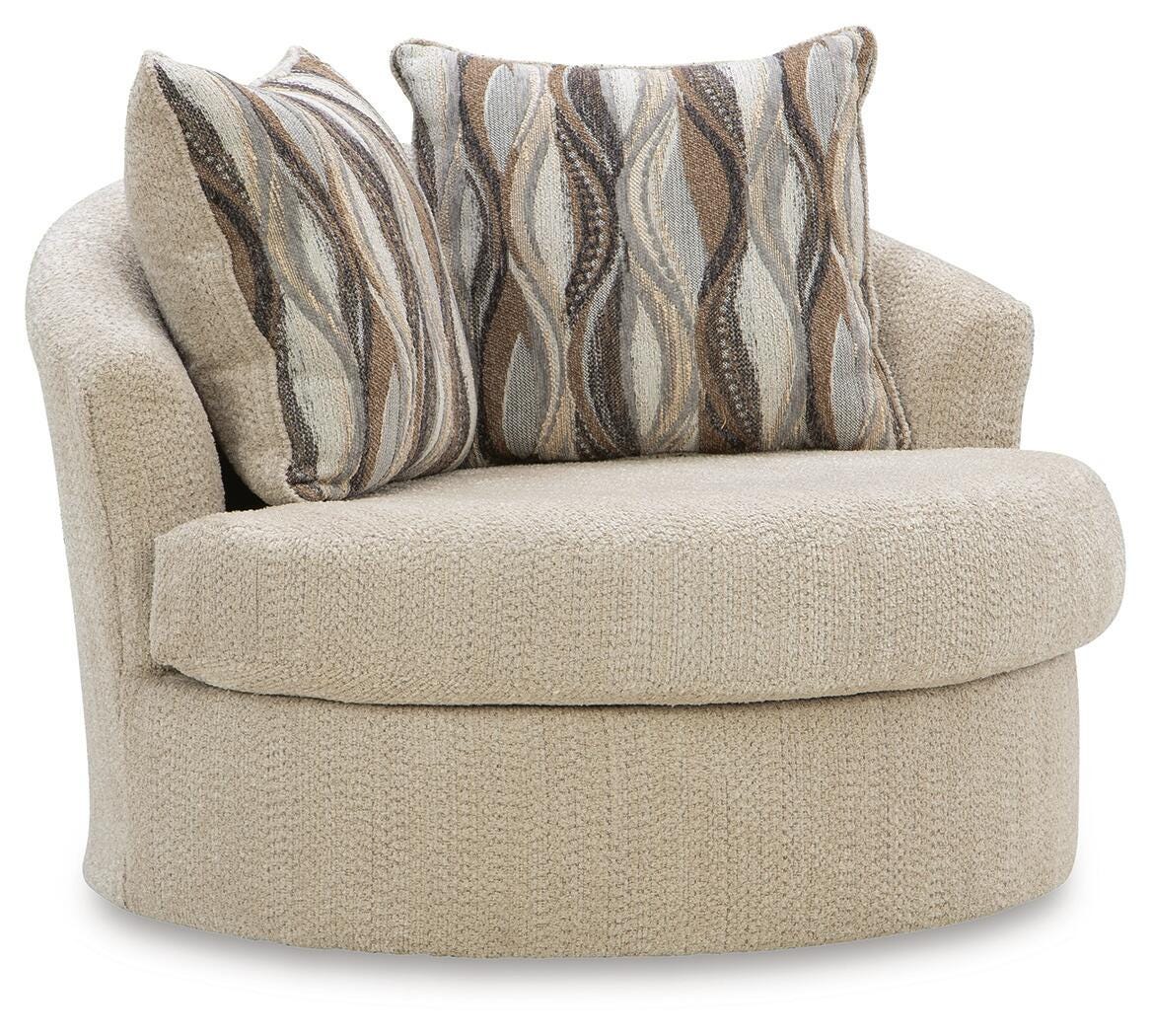 Lofwood Oatmeal Swivel Accent Chair from Ashley - Luna Furniture