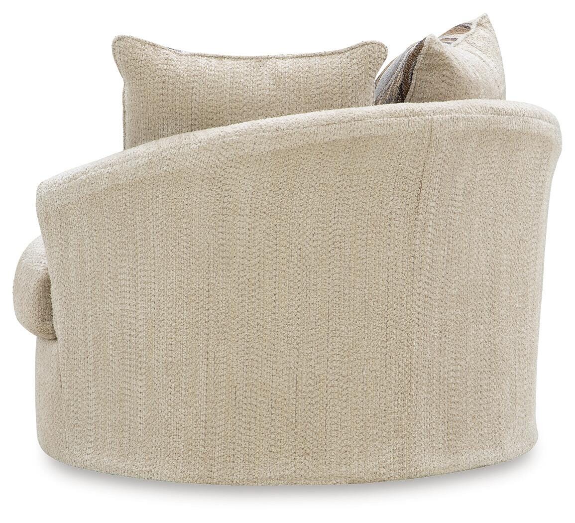 Lofwood Oatmeal Swivel Accent Chair from Ashley - Luna Furniture