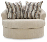 Lofwood Oatmeal Swivel Accent Chair from Ashley - Luna Furniture