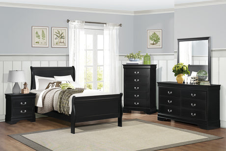 Mayville Black Full Sleigh Bed from Homelegance - Luna Furniture