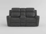Kellen Smoky Gray Double Reclining Loveseat with Center Console from Homelegance - Luna Furniture
