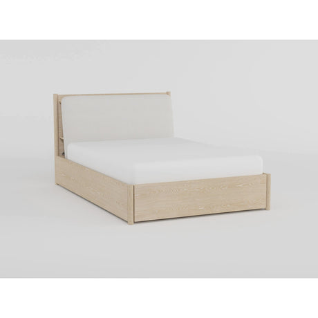 Matteo Light Oak Queen Platform Bed with Footboard Storage from Homelegance - Luna Furniture