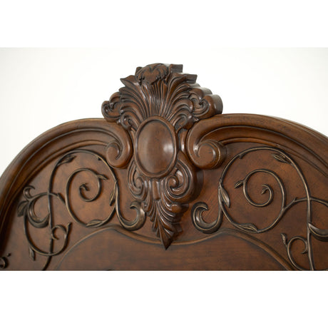 Windsor Court Vintage Fruitwood Queen Mansion Bed from Michael Amini - Luna Furniture