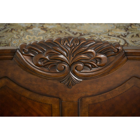 Windsor Court Vintage Fruitwood Queen Mansion Bed from Michael Amini - Luna Furniture