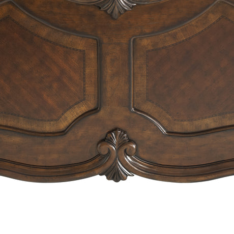 Windsor Court Vintage Fruitwood Queen Mansion Bed from Michael Amini - Luna Furniture