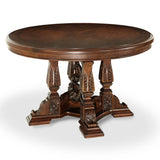 Windsor Court Vintage Fruitwood Round Dining Table from Michael Amini - Luna Furniture