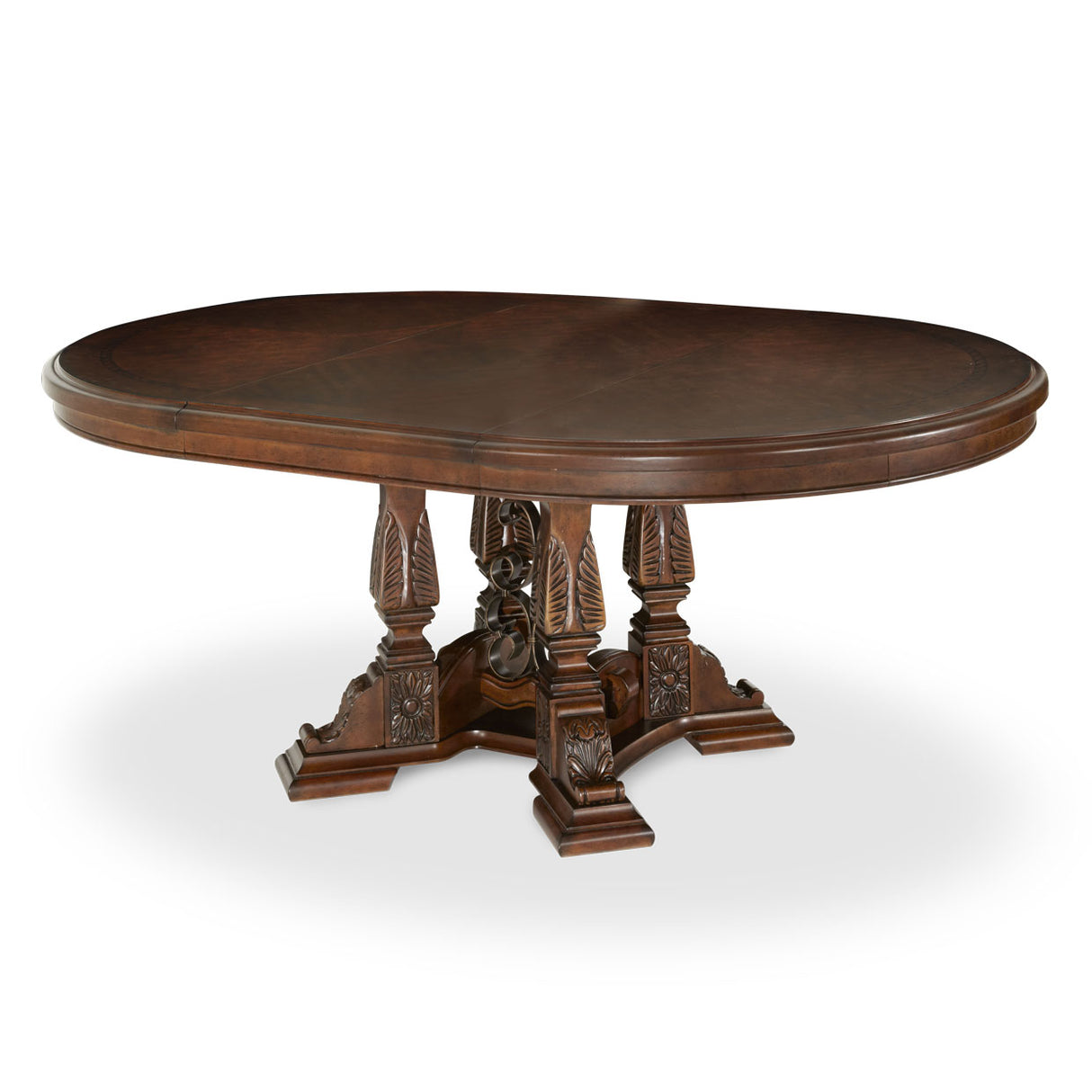 Windsor Court Vintage Fruitwood Round Dining Table from Michael Amini - Luna Furniture