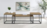 Straden Mango/Black 3-piece Engineered Wood Coffee Table Set from Coaster - Luna Furniture