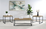 Straden Mango/Black 3-piece Engineered Wood Coffee Table Set from Coaster - Luna Furniture
