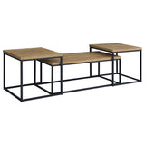 Straden Mango/Black 3-piece Engineered Wood Coffee Table Set from Coaster - Luna Furniture