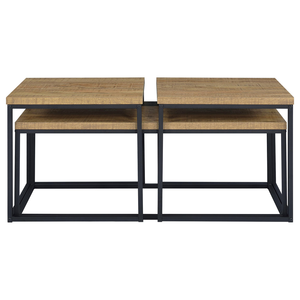 Straden Mango/Black 3-piece Engineered Wood Coffee Table Set from Coaster - Luna Furniture
