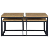 Straden Mango/Black 3-piece Engineered Wood Coffee Table Set from Coaster - Luna Furniture