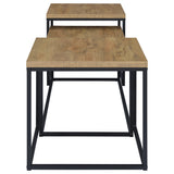 Straden Mango/Black 3-piece Engineered Wood Coffee Table Set from Coaster - Luna Furniture